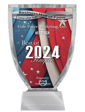 Best of Temple 2024 HOF Gale Force Marketing wins Best of Temple for Web Design 2025